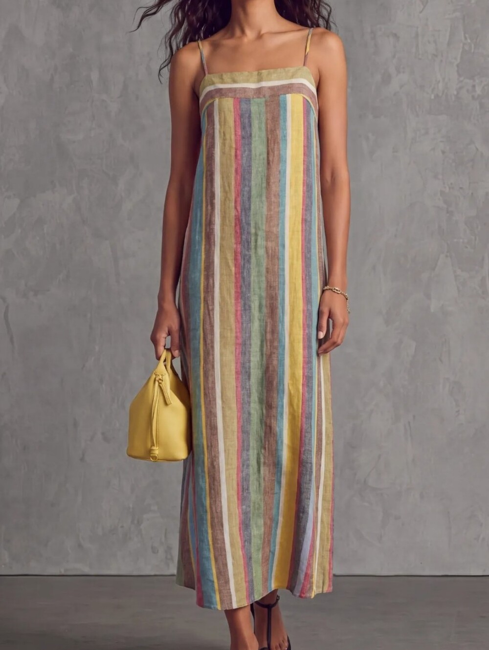 Women's Dress - Stuad Linen Stripe Dress Size Small